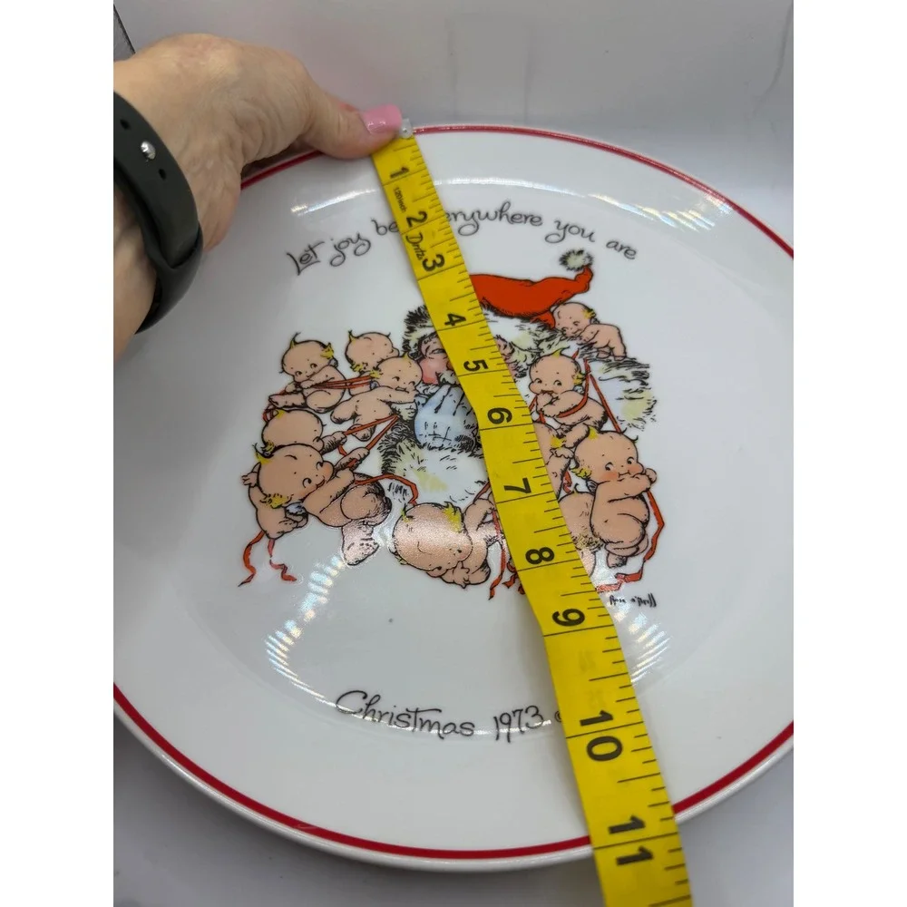 Kewpie Christmas 1973 Commemorative Edition Plate Rose O'Neill Santa 10.5 Inch